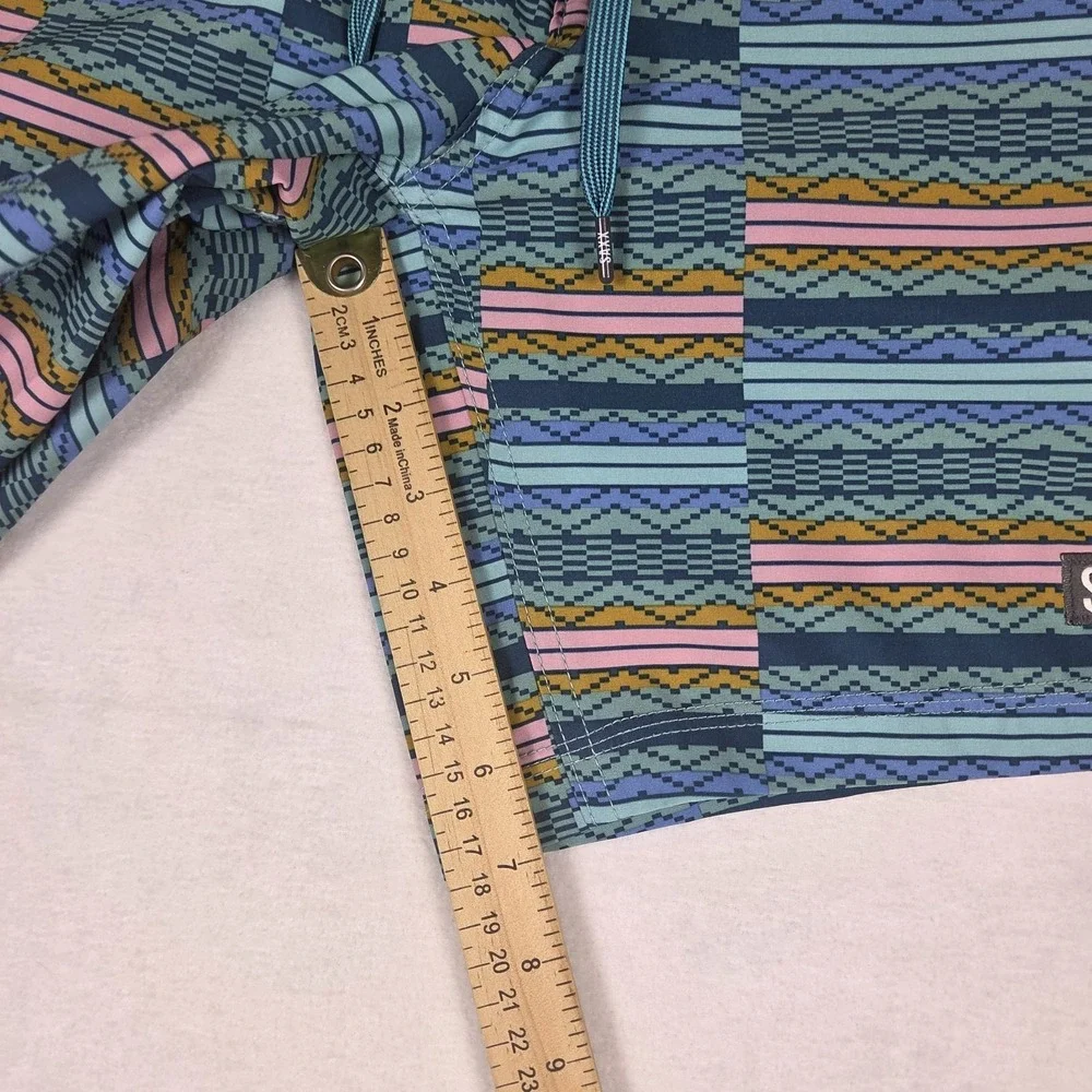 Saxx Betawave Swim Trunks Lined 2n1 Men's Sz 30 Turquoise Aztec